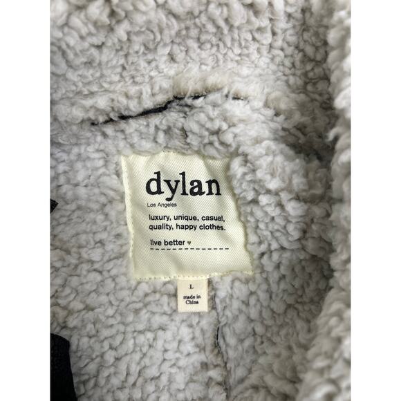 Dylan  Los Angeles Womens Black Collared Faux Suede  Biker Jacket Size Small - Picture 4 of 7